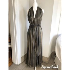 Bronze Metallic French Connection Long Dress (floor length)